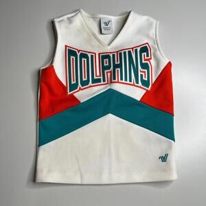 Varsity Spirit Cheerleading Uniform Top Dolphins White Teal Womens XS-S